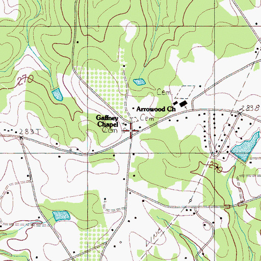 Topographic Map of Chesnee Community Fire Department Station 2, SC