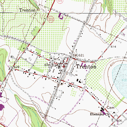 Topographic Map of Trenton Fire Department, SC