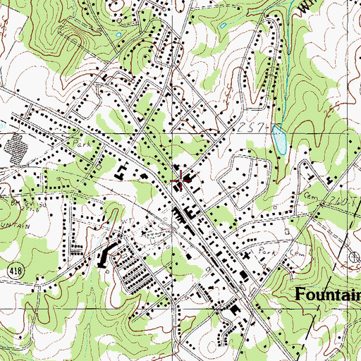 Topographic Map of Fountain Inn Fire Department Headquarters, SC