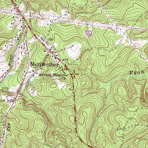 Topographic Map of Clarks Hill - Lost Wilderness Fire Department, SC