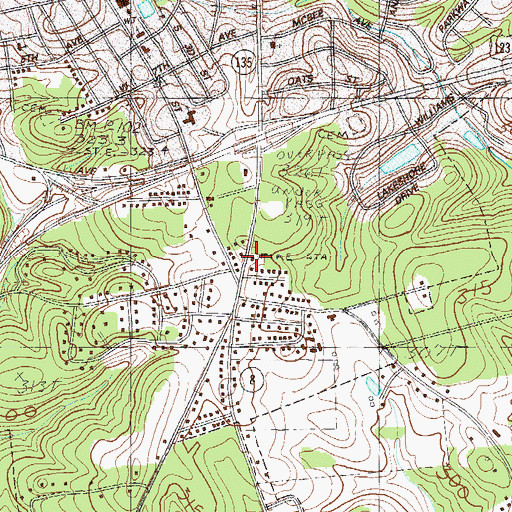 Topographic Map of Easley Fire Department Station 1, SC