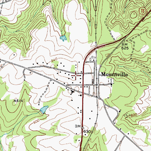 Topographic Map of Laurens County Fire Department Mountville, SC