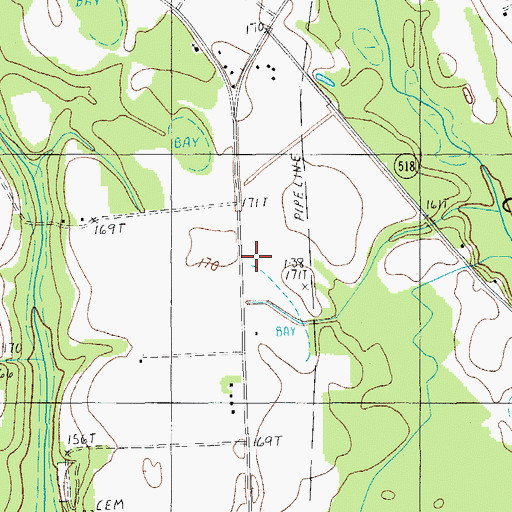 Topographic Map of Sumter County Rural Fire Department DuBose, SC