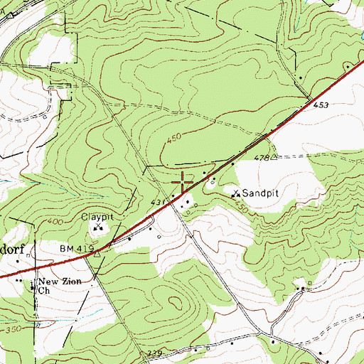 Topographic Map of Alligator Fire Department Middendorf, SC