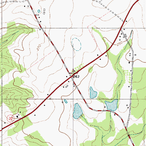 Topographic Map of Edisto Fire Department Station 2, SC