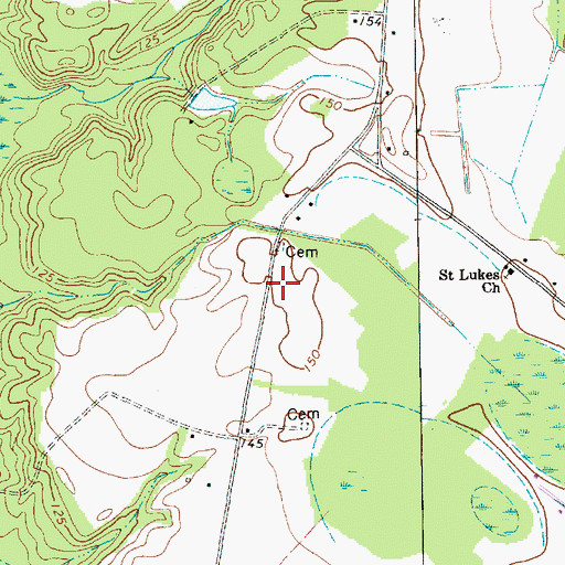 Topographic Map of Oakland Volunteer Fire Department, SC