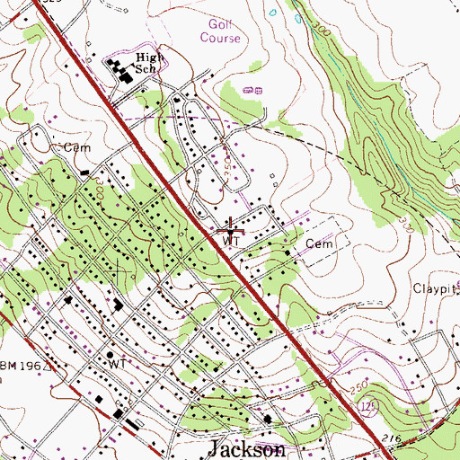 Topographic Map of Jackson Fire Department District 9, SC