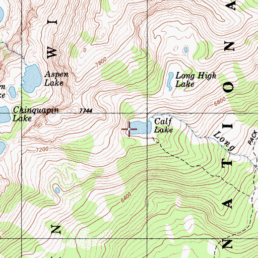 Topographic Map of Calf Lake, CA