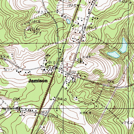 Topographic Map of Jamison Volunteer Fire Department, SC