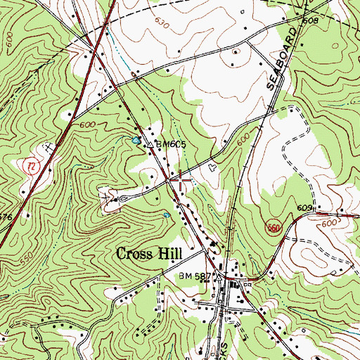 Topographic Map of Cross Hill Community Fire Department Cross Hill Station 1, SC