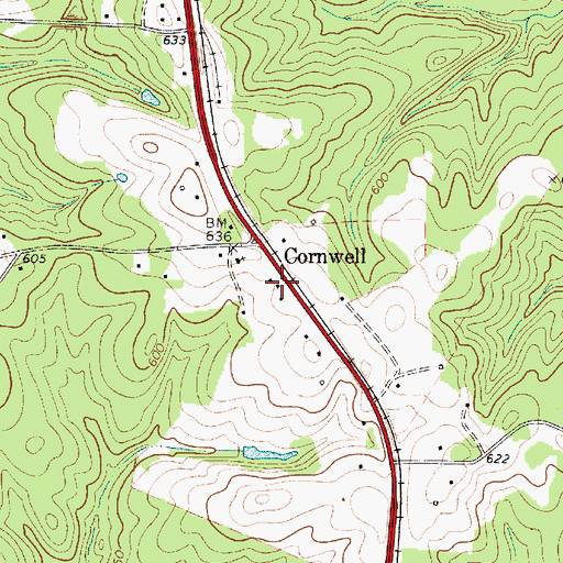 Topographic Map of South Chester Fire Department, SC