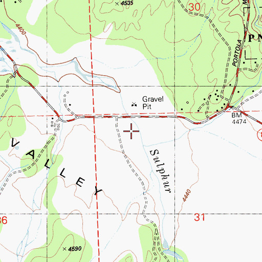 Topographic Map of Calfpasture Creek, CA