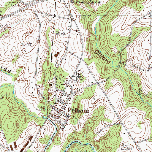 Topographic Map of Pelham - Batesville Fire Department Station 1, SC