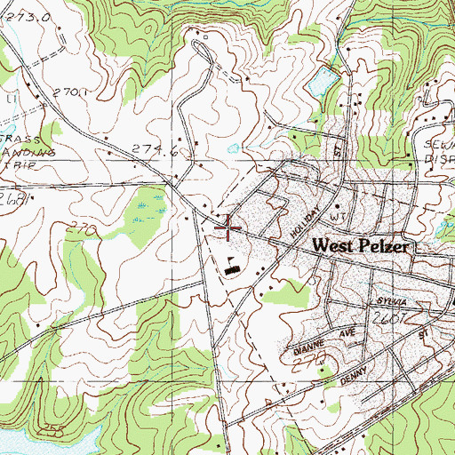 Topographic Map of Anderson County Fire Protection Service West Pelzer, SC