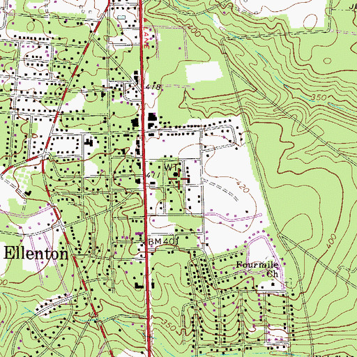 Topographic Map of New Ellenton Fire Department, SC