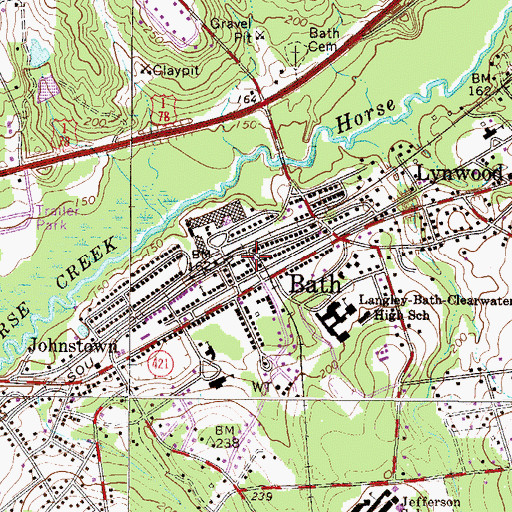 Topographic Map of Bath Fire Department Headquarters, SC