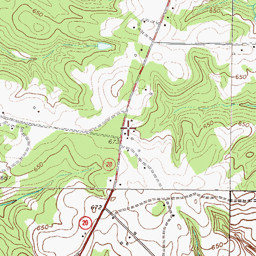Topographic Map of Abbeville County Fire Department Cold Spring, SC