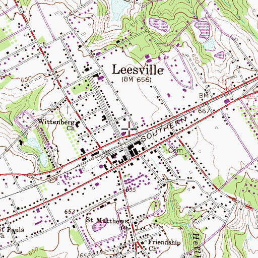 Topographic Map of Batesburg - Leesville Fire Department Station 25, SC