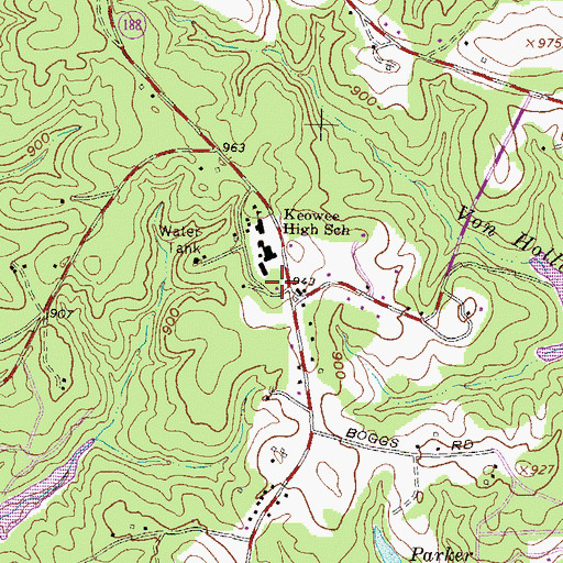 Topographic Map of Oconee County Rural Fire Department Keowee Ebenezer, SC