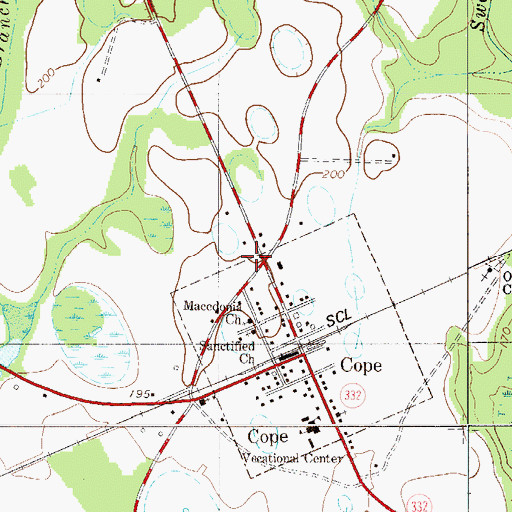 Topographic Map of Edisto Fire Department, SC