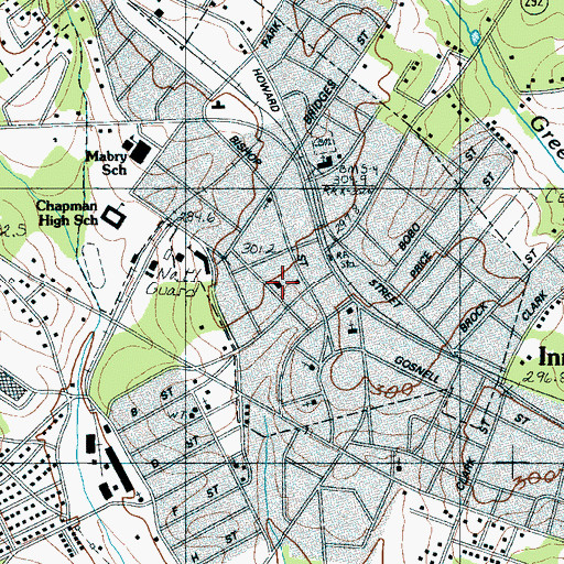 Topographic Map of Inman City Fire Department, SC