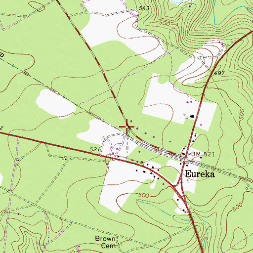 Topographic Map of Eureka Volunteer Fire Department, SC