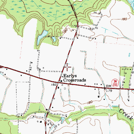 Topographic Map of Darlington County Fire Department Swift Creek, SC