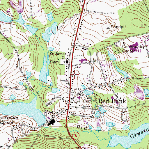 Topographic Map of Lexington County Fire Service Red Bank, SC
