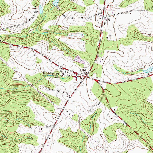 Topographic Map of Anderson County Fire Protection Service Ebenezer, SC