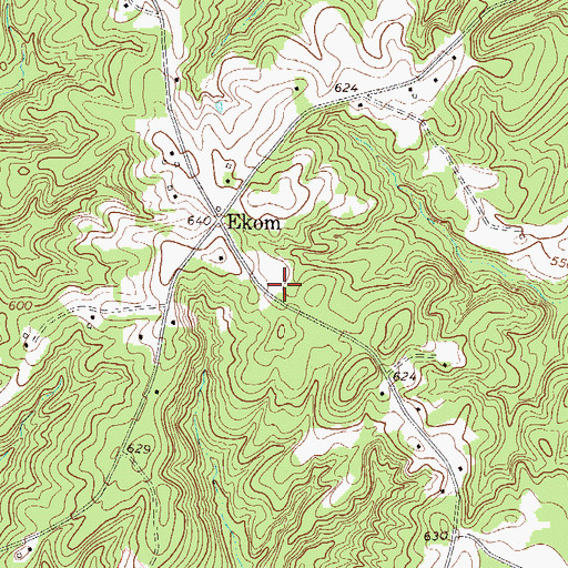 Topographic Map of Laurens County Fire Department Ekom, SC