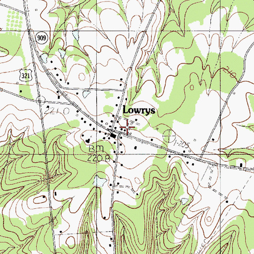 Topographic Map of North Chester Fire Department, SC
