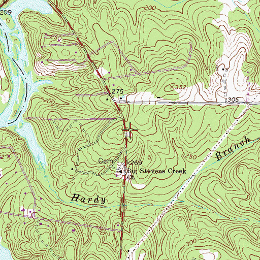 Topographic Map of Merriwether Fire Department, Station 1, SC