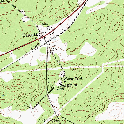 Topographic Map of Kershaw County Fire Service Cassatt, SC