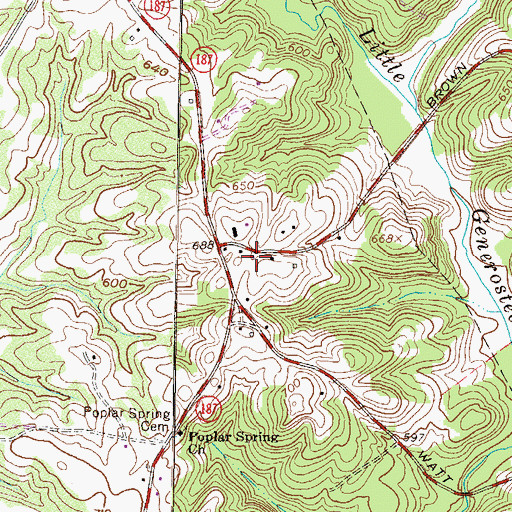 Topographic Map of Anderson County Fire Station Grove, SC
