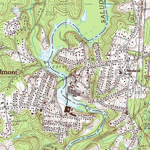 Topographic Map of Piedmont Fire Department Headquarters, SC