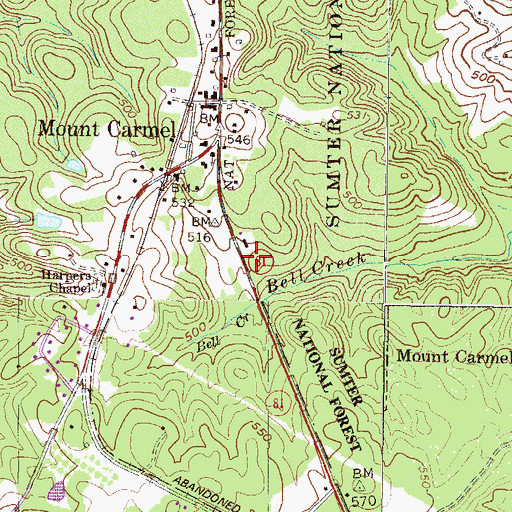 Topographic Map of Little River Volunteer Fire Department, SC