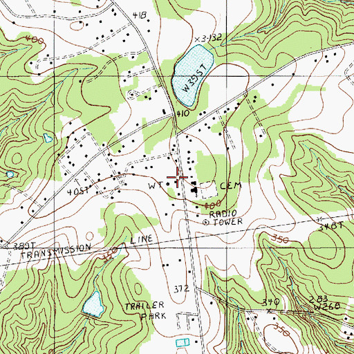 Topographic Map of Kershaw County Fire Department Pine Grove, SC