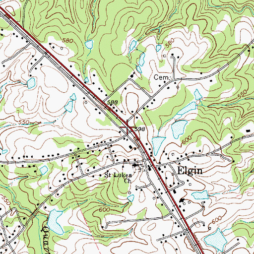Topographic Map of Elgin Fire Department Station 6, SC
