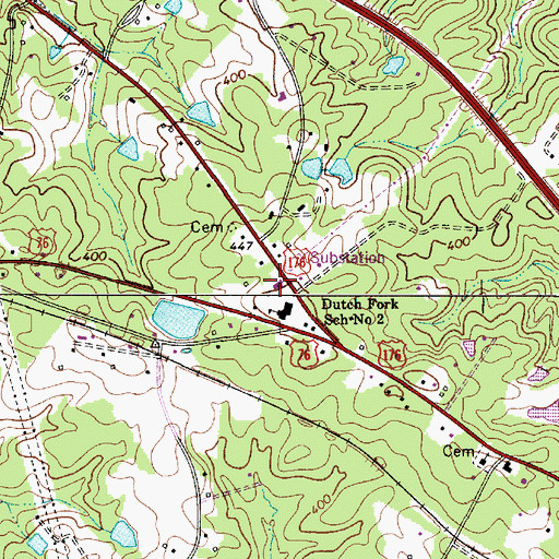 Topographic Map of Columbia - Richland Fire Station Dutch Fork Ballentine, SC