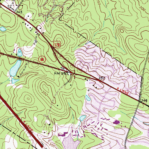 Topographic Map of Columbia - Richland Fire Department Harbison, SC