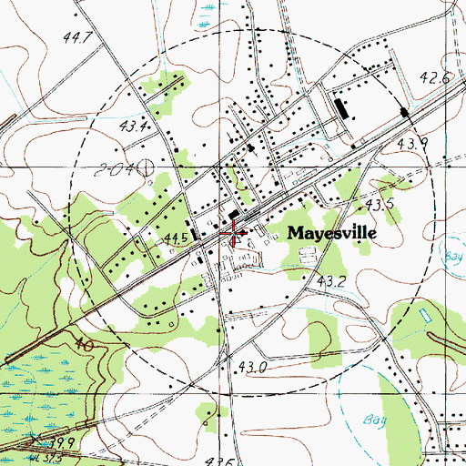 Topographic Map of Sumter Fire Department Mayesville Station 5, SC