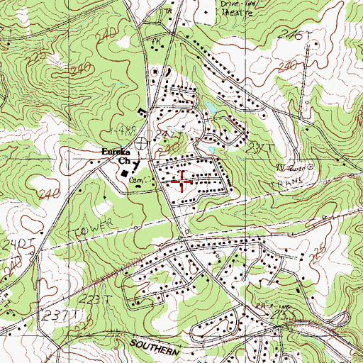 Topographic Map of Anderson County Fire Department Station Broadway, SC