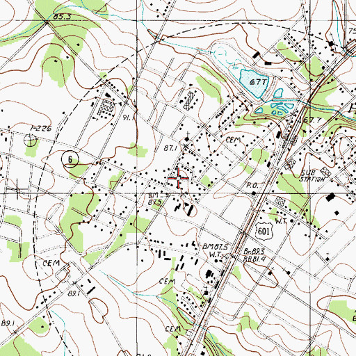 Topographic Map of Saint Matthews Fire Department, SC