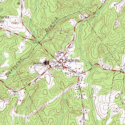 Topographic Map of Oconee County Rural Fire Department Salem, SC