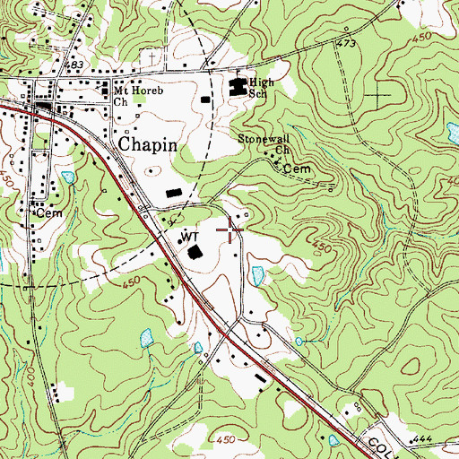 Topographic Map of Lexington County Fire Service Chapin, SC