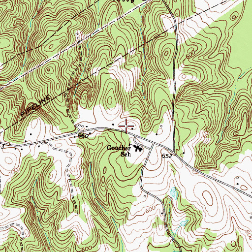 Topographic Map of Goucher - White Plains Fire Department, SC