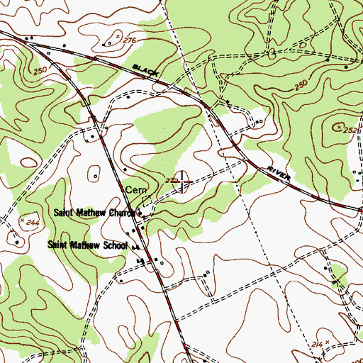 Topographic Map of Kershaw County Fire Station Charlotte Thompson, SC