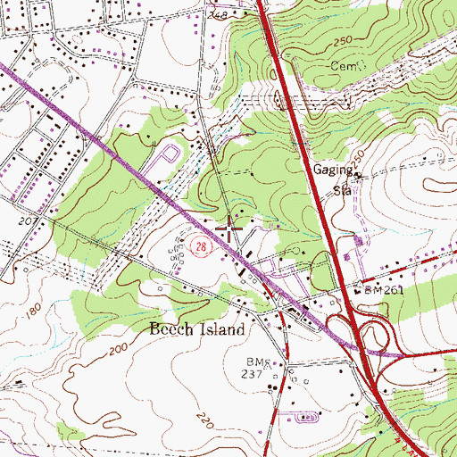 Topographic Map of Beech Island Fire Department, SC