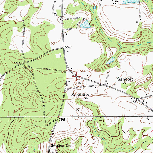 Topographic Map of High Point Fire Department Eastside, SC
