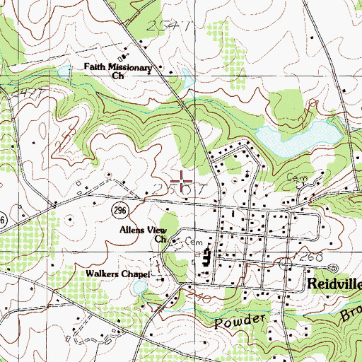 Topographic Map of Reidville Fire Department, SC